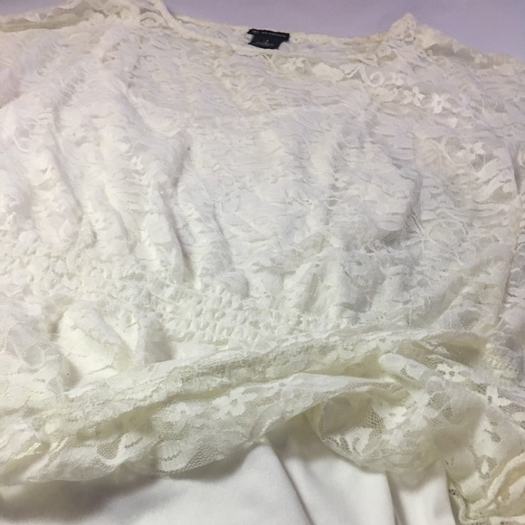 New Directions White Lace Blouse - Picture 1 of 3